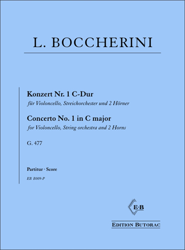 Cover - Boccherini Konzert Nr. 1, C-Dur (G. 477)